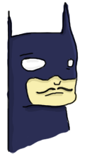 Batman with a manly mustache