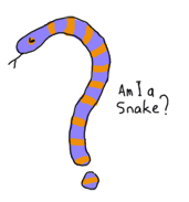 A snake shaped as an interrogation mark