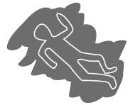 a chalk outline of a dead body